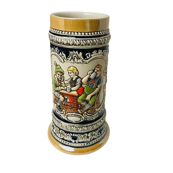 Vintage German Beer Stein Mug With Handle Hand-Painted Ceramic Bavarian Tavern S - Picture 5 of 11